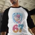 Baseball Drip Number 67 Player 67th Birthday Ice Cream 67 Baseball Raglan Shirt