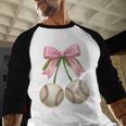 Baseball Girls Women Coquette Pink Bow Baseball Baseball Raglan Shirt