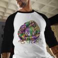 Baseball Glove Ice Cream Mardi Gras Dripping Boys Youth Kids Baseball Raglan Shirt