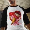 Baseball Heart Valentine Baseball Ice Cream Drip Boys Girls Baseball Raglan Shirt
