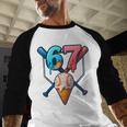 Baseball Ice Cream Drip 67 Six Seven Gen Alpha Slang Meme Baseball Raglan Shirt