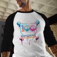 Baseball Ice Cream Drip I Hit 100 Days Of School Boys Kids Baseball Raglan Shirt