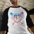 Baseball Ice Cream Drip Number 67 Player 67th Birthday 6 7 Baseball Raglan Shirt Baseball Ice Cream Drip Number 67 Player 67th Birthday 6 7 Baseball Raglan Shirt
