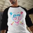Baseball Ice Cream Drip Number 67 Player 67th Birthday 67 Baseball Raglan Shirt