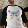 Baseball Ice Cream Drip Number 67 Player Six Seven Meme 6 7 Baseball Raglan Shirt