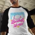 Baseball Life Lifestyle Home Plate Ice Cream Drip Men Boys Baseball Raglan Shirt