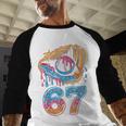 Baseball Player 67 Number 67th Sports Ice Cream Drip Baseball Raglan Shirt Baseball Player 67 Number 67th Sports Ice Cream Drip Baseball Raglan Shirt