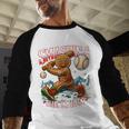 Baseball Player Christmas Gingerbread Smashing Through Snow Baseball Raglan Shirt