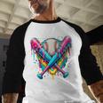 Baseball Player Ice Cream Drip Baseball Raglan Shirt