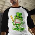 Baseball Player Ice Cream Drip Shamrocks St Patrick's Day Baseball Raglan Shirt