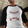 Baseball Red Stitches Sport Graphic 6432 Baseball Raglan Shirt