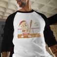 Baseball Santa 67 Christmas Xmas Boys Retro Baseball Raglan Shirt