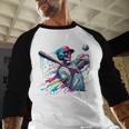 Baseball Skeleton Ice Cream Drip Baseball Boys Youth Baseball Raglan Shirt