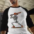 Baseball Skeleton Spooky Boys Halloween Baseball Player Baseball Raglan Shirt