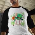 Baseball St Patricks Day Lucky Baseball Player Shamrock Baseball Raglan Shirt