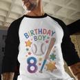 Birthday Boy 8th Birthday Baseball Baseball Raglan Shirt