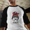 Bleached Tia Life Soccer Messy Bun Baseball Game Day Baseball Raglan Shirt
