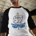 Blue Camo Baseball 67 Six Seven Camo Ice Cream Drip Boy Teen Baseball Raglan Shirt