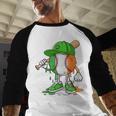 Boys St Patricks Day Kids Baseball Player Ice Cream Drip Baseball Raglan Shirt