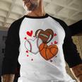 Cute Heart Baseball Basketball Football Valentine Boy Men Baseball Raglan Shirt Cute Heart Baseball Basketball Football Valentine Boy Men Baseball Raglan Shirt