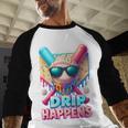 Drip Happens Baseball Ice Cream Bat And Ball With Sunglasses Baseball Raglan Shirt