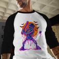 Drip Skeleton Batting Baseball Halloween Baseball Raglan Shirt
