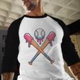 Dripping Pink Baseball Crossed Bats Summer Baseball Raglan Shirt Dripping Pink Baseball Crossed Bats Summer Baseball Raglan Shirt