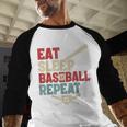 Eat Sleep Baseball Repeat Bat Ball Player Fan Baseball Raglan Shirt