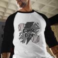 Game Day Baseball Retro Checkered Baseball Baseball Raglan Shirt