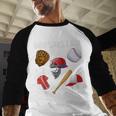 God Says I Am Baseball Player Catcher Pitcher Boys Men Baseball Raglan Shirt