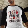 Happy 100 Days Of School Baseball Girls Coquette Bow Teacher Baseball Raglan Shirt