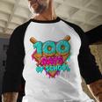 Happy 100 Days Of School Costume Baseball Drip Ice Cream Baseball Raglan Shirt Happy 100 Days Of School Costume Baseball Drip Ice Cream Baseball Raglan Shirt