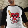Heart Playing Baseball Valentines Day Baseball Raglan Shirt Heart Playing Baseball Valentines Day Baseball Raglan Shirt