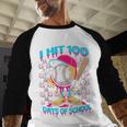 I Hit 100 Days Of School Baseball Ice Cream Drip Baseball Raglan Shirt I Hit 100 Days Of School Baseball Ice Cream Drip Baseball Raglan Shirt