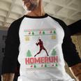 Ho Ho Homerun Xmas Sports Player Baseball Ugly Christmas Baseball Raglan Shirt Ho Ho Homerun Xmas Sports Player Baseball Ugly Christmas Baseball Raglan Shirt