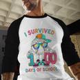 HUGvyn I Survived 100 Days Of School Baseball 6 7 Ice Cream Baseball Raglan Shirt