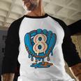 Ice Cream Baseball Glove 8th Birthday Edition Baseball Raglan Shirt