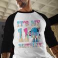 It's My 11th Birthday Baseball Ice Cream Drip Theme Baseball Raglan Shirt It's My 11th Birthday Baseball Ice Cream Drip Theme Baseball Raglan Shirt