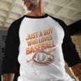 Just A Boy Who Loves Baseball Player Kids Baseball Raglan Shirt