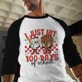 I Just Hit 100 Days Of School Baseball 100th Day Teacher Kid Baseball Raglan Shirt