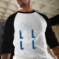 LA Baseball Fan Christmas FA La La Holiday Blue Theme Baseball Raglan Shirt