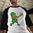 Leprechaun Playing Baseball St Patricks Day Men Boys Kids Baseball Raglan Shirt