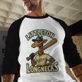 Littleton Longnecks Retro Minor League Baseball Baseball Raglan Shirt