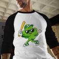 Lucky Shamrock Playing Baseball St Patrick's Kids Boys Baseball Raglan Shirt