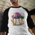 Mardi Gras Baseball Jester Hat Fleur De Lis Boys Girls Kids Baseball Raglan Shirt