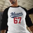 Mason 67 Jersey Baseball Men Women Boys Girls Number 6 7 Baseball Raglan Shirt Mason 67 Jersey Baseball Men Women Boys Girls Number 6 7 Baseball Raglan Shirt