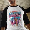 Mason 67 Meme Ice Cream Baseball Drip Baseball Raglan Shirt