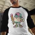 Melted Ice-Cream Baseball Mascot Pastel Pop Baseball Raglan Shirt Melted Ice-Cream Baseball Mascot Pastel Pop Baseball Raglan Shirt
