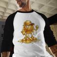 Melting Baseball Mascot Slugger Bat Cap Cartoon Baseball Raglan Shirt Melting Baseball Mascot Slugger Bat Cap Cartoon Baseball Raglan Shirt