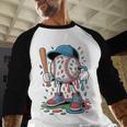 Melting Slime Sprinkle Baseball Mascot With Bat Baseball Raglan Shirt Melting Slime Sprinkle Baseball Mascot With Bat Baseball Raglan Shirt
